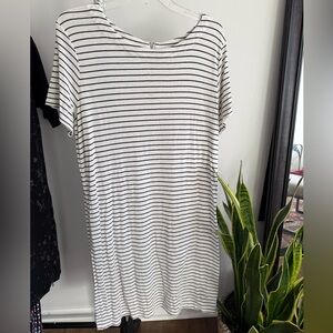 Merona Black and White Striped T-shirt Dress